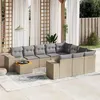 Image de vidaXL Salon de Jardin avec Coussins 11 pcs, Canapés de Terrasse, Ensemble de Meubles de Patio, Mobilier d'Extérieur, Beige 3257963