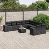 Image de Salon de jardin modulable Vidaxl rotin noir 11 pieces 62.0 x 62 x 69