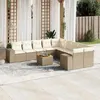 Image de vidaXL Salon de Jardin avec Coussins 11 pcs, Canapés de Terrasse, Ensemble de Meubles de Patio, Mobilier d'Extérieur, Beige 3257969