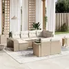 Image de Salon de jardin modulable Vidaxl resine tressee beige 11 pieces 62.0 x 62 x 69 8 personnes