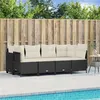 Image de Salon de jardin Vidaxl resine tressee noir 5 pieces x 200 5 personnes