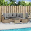 Image de vidaXL 5-delige Loungeset met kussens poly rattan beige3261548