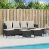 Image de vidaXL Salon de jardin 5 pcs avec coussins noir résine tressée, ensemble de canapés d'extérieur, salon de jardin, ensemble 3261557