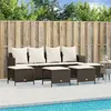 Image de vidaXL Salon de jardin avec coussins 5 pcs marron résine tressée, ensemble de canapés d'extérieur, salon de jardin, ensemble 3261558