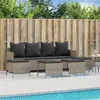 Image de vidaXL 5-delige Loungeset met kussens poly rattan lichtgrijs3261562