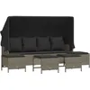 Image de Salon de jardin Vidaxl resine tressee gris 5 pieces 52.5 x 52.5 x 52.5 5 personnes