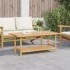 Image de vidaXL Table basse 110x55x45 cm bambou, table d'appoint, bout de canapé, table d'accent, table de salon, table centrale, 366474