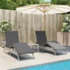 Image de Chaises longues avec coussins lot de 2 gris résine tressée