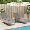 Image de vidaXL Chaises longues avec coussins lot de 2 beige résine tressée 3261590
