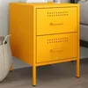 Image de vidaXL Table de chevet jaune moutarde 36x39x50,5 cm acier 842928