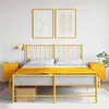 Image de vidaXL Tables de chevet 2 pcs jaune moutarde 36x39x50,5 cm acier 842929