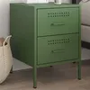 Image de vidaXL Table de chevet vert olive 36x39x50,5 cm acier 842930