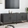 Image de vidaXL Meubles TV 2 pcs noir 68x39x50,5 cm acier, support TV, buffet TV, meuble multimédia, banc TV, armoire hifi, centre de 842935
