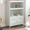 Image de vidaXL Buffet haut blanc 68x39x113 cm acier, buffet, placard, armoire latérale, armoire, armoire de rangement, armoire 842975
