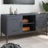Image de vidaXL Meuble TV anthracite 100,5x39x50,5 cm acier, support TV, buffet TV, meuble multimédia, banc TV, armoire hifi, centre 842990