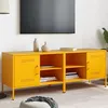 Image de vidaXL Meubles TV 2 pcs jaune moutarde 68x39x50,5 cm acier, support TV, buffet TV, meuble multimédia, banc TV, armoire hifi, 843001