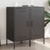 Image de vidaXL Buffets 2 pcs, Armoires avec Pieds, Placards avec Porte, Meubles de Rangement Salon Chambre à Coucher, Noir 36x39x79 843013