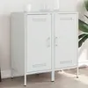 Image de vidaXL Buffets 2 pcs, Armoires avec Pieds, Placards avec Porte, Meubles de Rangement Salon Chambre à Coucher, Blanc 36x39x79 843023