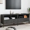 Image de vidaXL Meubles TV 2 pcs, Armoires de Télévision avec Pieds, Supports Télé avec Rangement Salon Salle de Séjour, Noir 843043