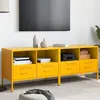 Image de vidaXL Meubles TV 2 pcs, Armoires de Télévision avec Pieds, Supports Télé avec Rangement Salle de Séjour, Jaune Moutarde 843049