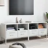 Image de vidaXL Meubles TV 2 pcs, Armoires de Télévision avec Pieds, Supports Télé avec Rangement Salon Salle de Séjour, Blanc 843053