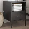 Image de vidaXL Table de Chevet, Armoire de Lit avec Pieds, Table de Nuit avec Compartiment, Armoire de Nuit Chambre à Coucher, Noir 843054