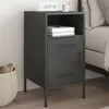 Image de vidaXL Table de Chevet, Armoire de Lit avec Pieds, Table de Nuit avec Compartiment, Armoire de Nuit Chambre à Coucher, Noir 843066