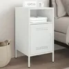 Image de vidaXL Table de Chevet, Armoire de Lit avec Porte, Table de Nuit avec Compartiment, Armoire de Nuit Chambre à Coucher, Blanc 843076