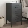 Image de vidaXL Table de Chevet, Armoire de Lit avec Pieds, Table de Nuit avec Tiroirs, Armoire de Nuit Chambre à Coucher, Noir 843078