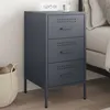 Image de vidaXL Table de Chevet, Armoire de Lit avec Pieds, Table de Nuit avec Tiroirs, Armoire de Nuit Chambre à Coucher, Anthracite 843082