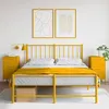 Image de vidaXL Tables de Chevet 2 pcs, Armoires de Lit avec Pieds, Tables de Nuit avec Tiroirs, Armoires de Nuit Chambre, Jaune 843085