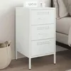 Image de vidaXL Table de Chevet, Armoire de Lit avec Pieds, Table de Nuit avec Tiroirs, Armoire de Nuit Chambre à Coucher, Blanc 843088
