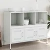 Image de vidaXL Buffet, Armoire avec Pieds et Compartiments, Placard avec Porte, Meuble de Rangement Salon Intérieur, Blanc 843095