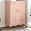 Image de Buffet haut rose 68x39x101,5 cm acier