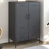 Image de vidaXL Buffet Haut, Armoire avec Pieds et Compartiments, Placard avec Porte, Organisateur de Salle de Séjour, Anthracite 843110