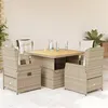 Image de vidaXL 5-delige Tuinset met kussens poly rattan beige3262776