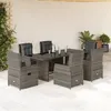 Image de vidaXL 7-delige Tuinset met kussens poly rattan grijs3262783