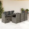 Image de vidaXL 9-delige Tuinset met kussens poly rattan grijs3262784