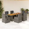 Image de vidaXL 7-delige Tuinset met kussens poly rattan grijs3262785