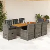 Image de vidaXL 9-delige Tuinset met kussens poly rattan grijs3262786