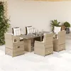 Image de vidaXL 7-delige Tuinset met kussens poly rattan beige3262791