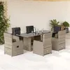 Image de vidaXL 7-delige Tuinset met kussens poly rattan grijs3262795