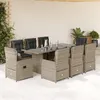 Image de vidaXL 9-delige Tuinset met kussens poly rattan lichtgrijs3262796