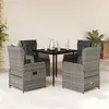 Image de vidaXL 5-delige Tuinset met kussens poly rattan grijs3262855