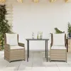 Image de vidaXL 3-delige Tuinset met kussens poly rattan beige3262882