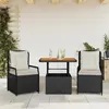Image de vidaXL Ensemble à manger de jardin avec coussins 3 pcs Noir 3262910
