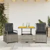 Image de vidaXL Ensemble à manger de jardin 3 pcs coussins gris résine tressée 3262913