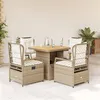 Image de vidaXL 5-delige Tuinset met kussens poly rattan beige3262920