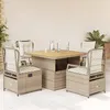 Image de vidaXL 5-delige Tuinset met kussens poly rattan beige3262921