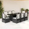 Image de vidaXL Ensemble à manger de jardin 9pcs coussins noir résine tressée 3262923